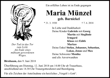 Anzeige von Maria Münzel von MGO