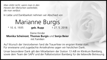 Anzeige von Marianne Burgis von MGO