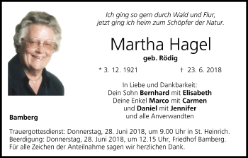 Anzeige von Martha Hagel von MGO