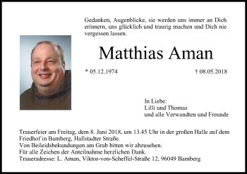 Anzeige von Matthias Aman von MGO