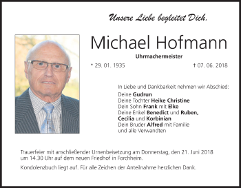 Anzeige von Michael Hofmann von MGO