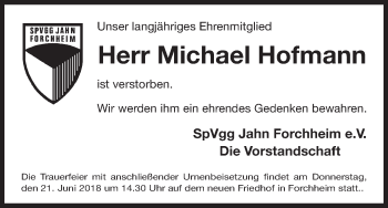 Anzeige von Michael Hofmann von MGO