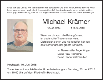 Anzeige von Michael Krämer von MGO