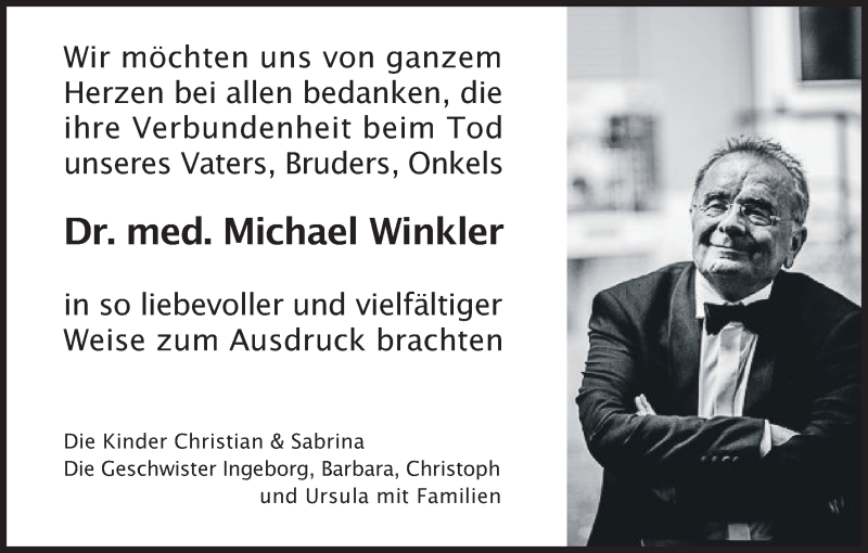  Traueranzeige für Michael Winkler vom 23.06.2018 aus MGO