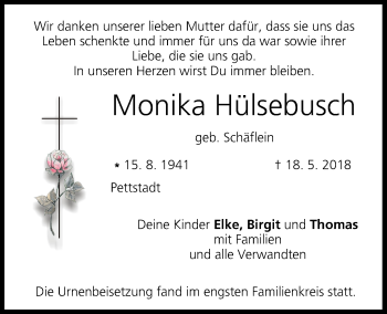 Anzeige von Monika Hülsebusch von MGO