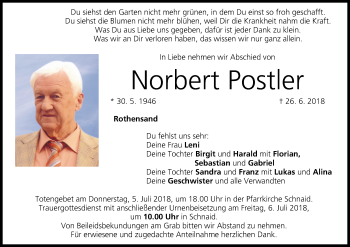 Anzeige von Norbert Postler von MGO