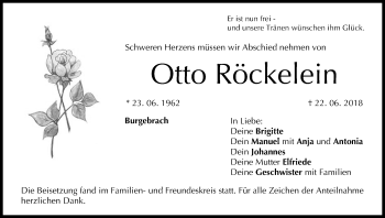 Anzeige von Otto Röckelein von MGO
