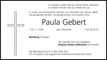 Anzeige von Paula Gebert von MGO