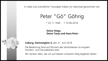 Anzeige von Peter Göhrig von MGO