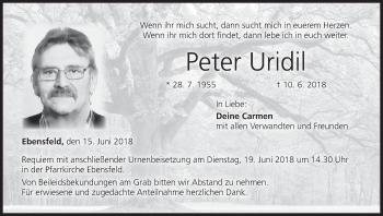 Anzeige von Peter Uridil von MGO