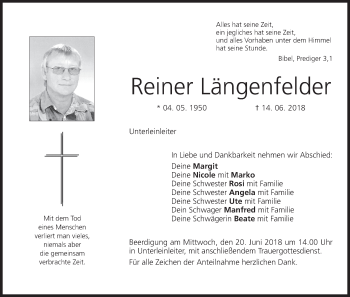 Anzeige von Reiner Längenfelder von MGO