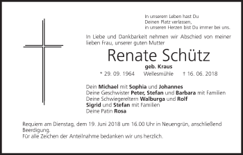 Anzeige von Renate Schütz von MGO