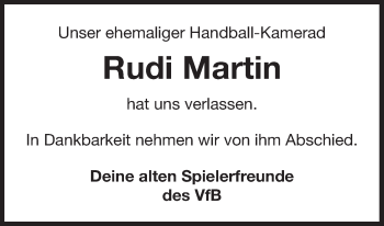 Anzeige von Rudi Martin von MGO