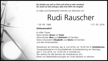 Anzeige von Rudi Rauscher von MGO