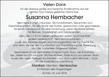 Anzeige von Susanna Hembacher von MGO