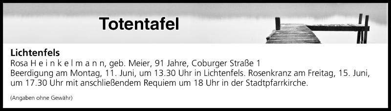  Traueranzeige für Totentafel vom 09.06.2018 vom 09.06.2018 aus MGO