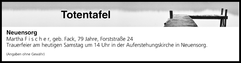  Traueranzeige für Totentafel vom 16.06.2018 vom 16.06.2018 aus MGO