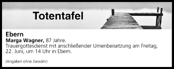 Anzeige von Totentafel vom 20.06.2018 von MGO
