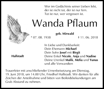 Anzeige von Wanda Pflaum von MGO