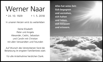 Anzeige von Werner Naar von MGO