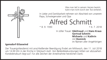 Anzeige von Alfred Schmitt von MGO