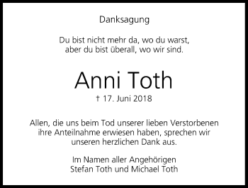 Anzeige von Anni Toth von MGO