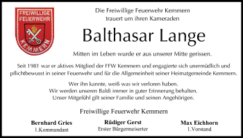 Anzeige von Balthasar Lange von MGO