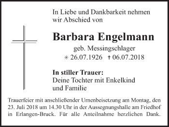 Anzeige von Barbara Engelmann von MGO