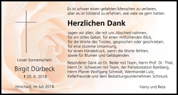 Anzeige von Birgit Dürbeck von MGO