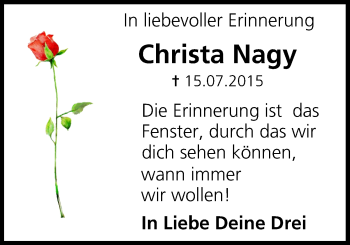 Anzeige von Christa Nagy von MGO