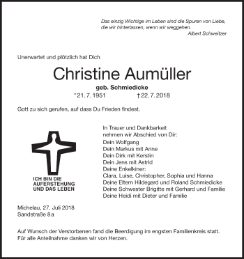 Anzeige von Christine Aumüller von MGO