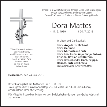 Anzeige von Dora Mattes von MGO