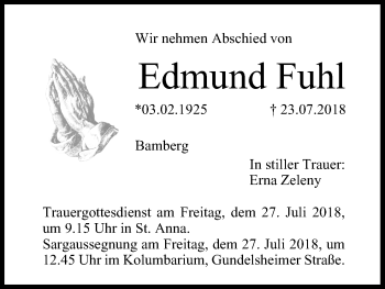 Anzeige von Edmund Fuhl von MGO