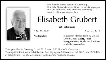 Anzeige von Elisabeth Grubert von MGO