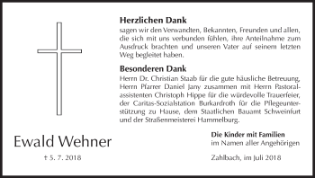 Anzeige von Ewald Wehner von MGO