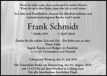 Anzeige von Frank Schmidt von MGO