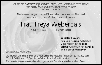 Anzeige von Freya Weberpals von MGO