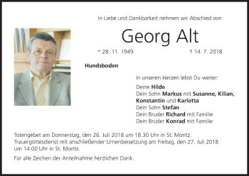 Anzeige von Georg Alt von MGO