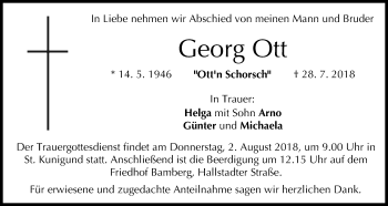 Anzeige von Georg Ott von MGO