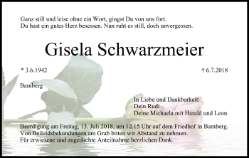 Anzeige von Gisela Schwarzmeier von MGO