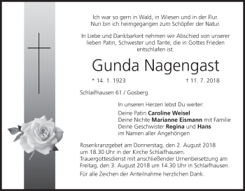 Anzeige von Gunda Nagengast von MGO