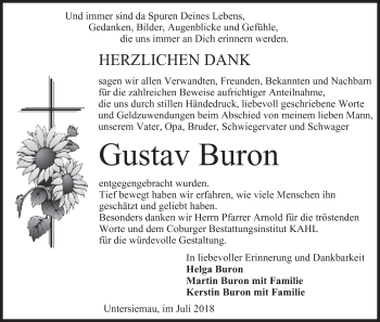Anzeige von Gustav Buron von MGO