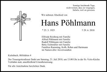 Anzeige von Hans Pöhlmann von MGO