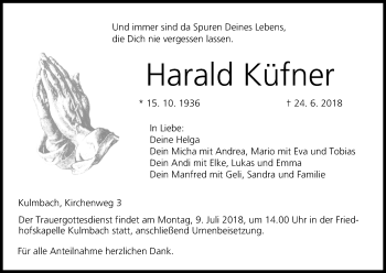 Anzeige von Harald Küfner von MGO