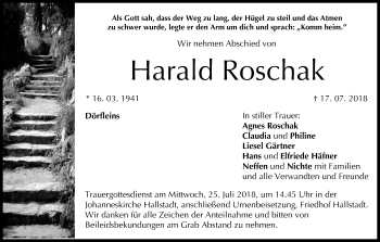 Anzeige von Harald Roschak von MGO