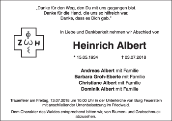 Anzeige von Heinrich Albert von MGO