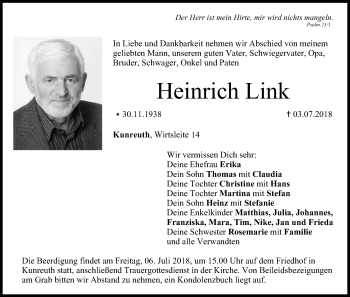Anzeige von Heinrich Link von MGO