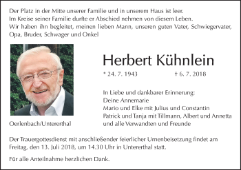 Anzeige von Herbert Kühnlein von MGO