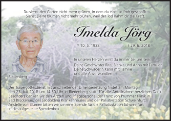 Anzeige von Imelda Jörg von MGO