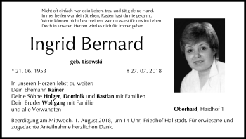 Anzeige von Ingrid Bernard von MGO